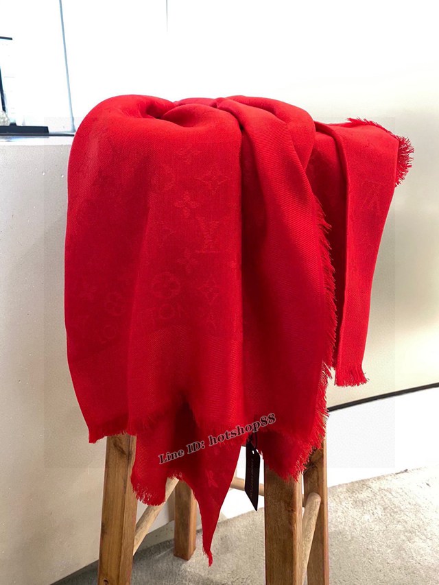 LV專櫃新品路易威登暗紋提花Monogram圖案時尚大方巾 mmyj1589